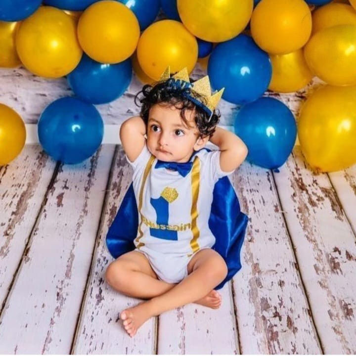 Prince Dress Romper (3 Pieces) – handmade baby outfit, soft cotton with a relaxed round neck, made to order in Pakistan