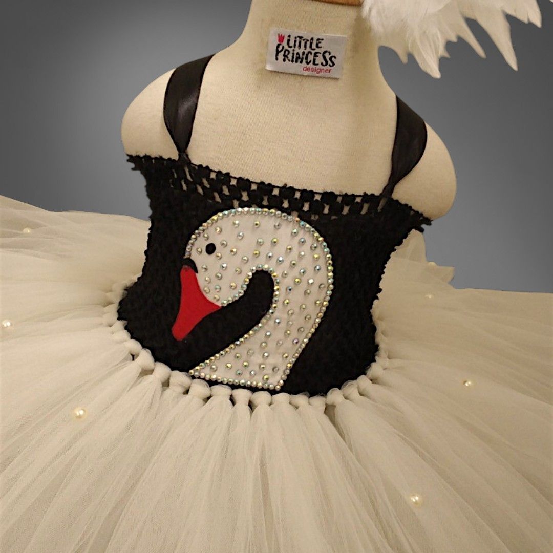 Swan Lake Tutu Dress – handmade girls outfit, crochet body and net skirt, made to order in Pakistan