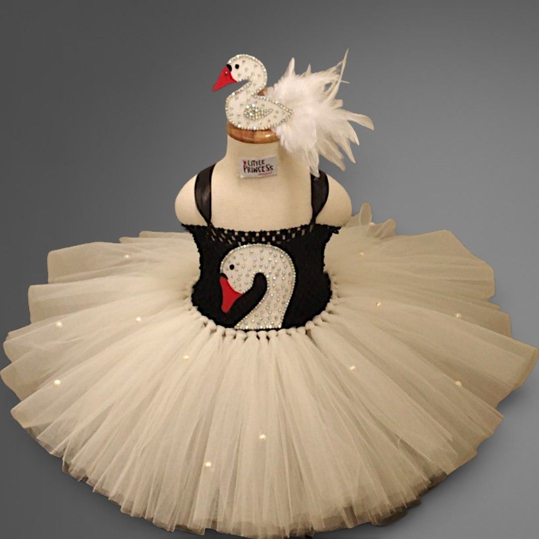Swan Lake Tutu Dress – handmade girls outfit, crochet body and net skirt, made to order in Pakistan