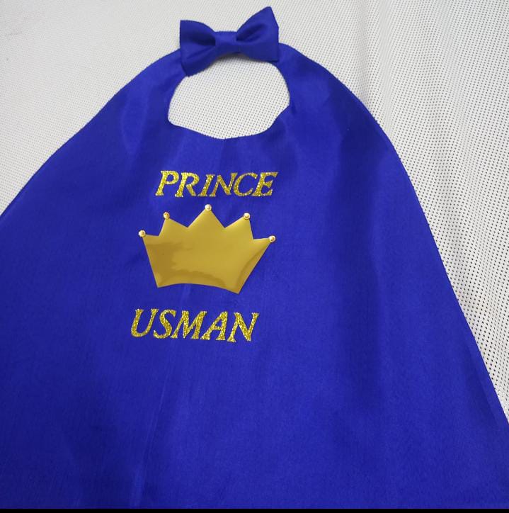 Prince Cape – handmade boys outfit, silk cape with bow detail, made to order in Pakistan