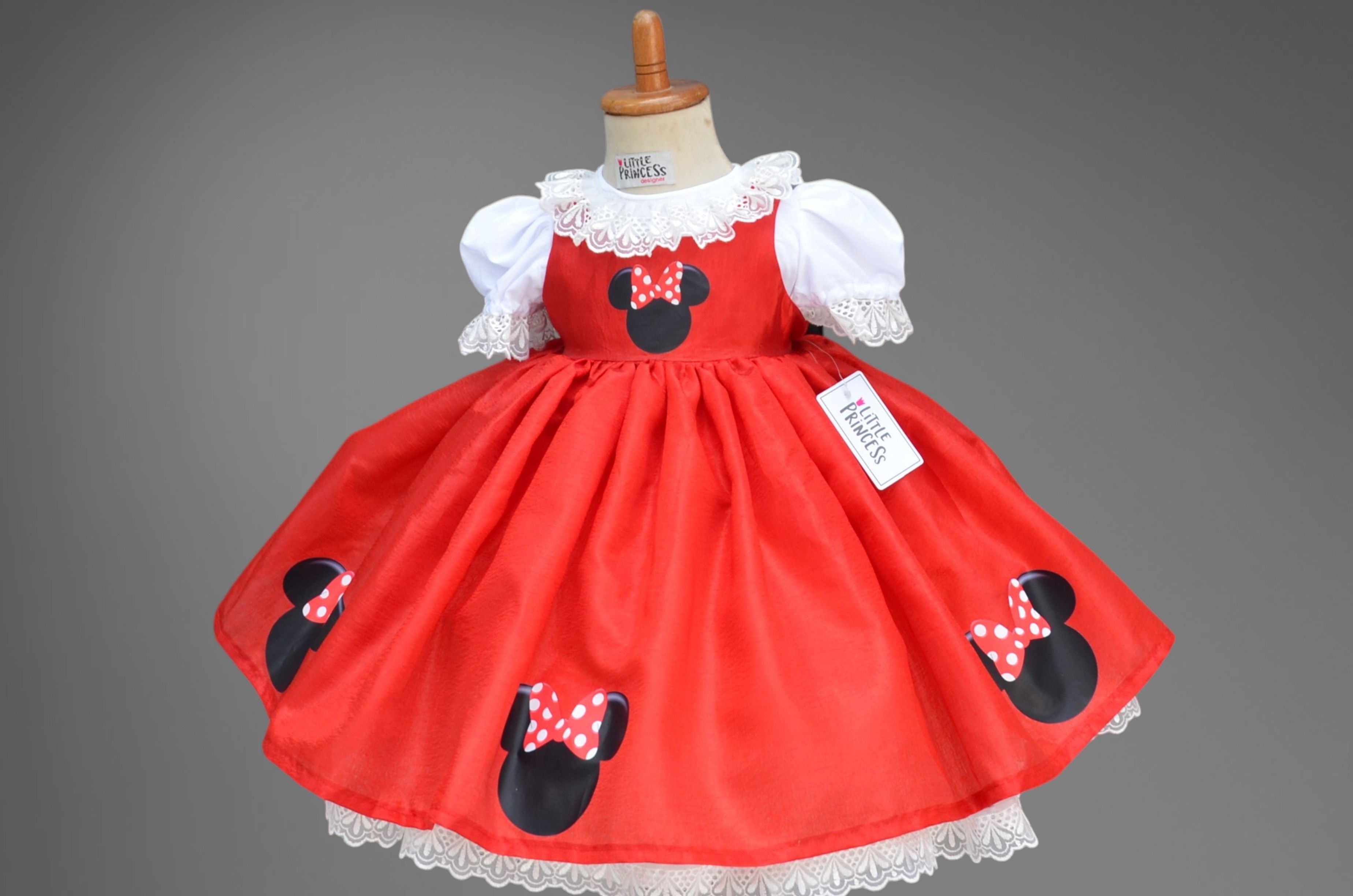 Mickey Mouse Dress – handmade kids outfit, cotton shirt with a silk frock, made to order in Pakistan