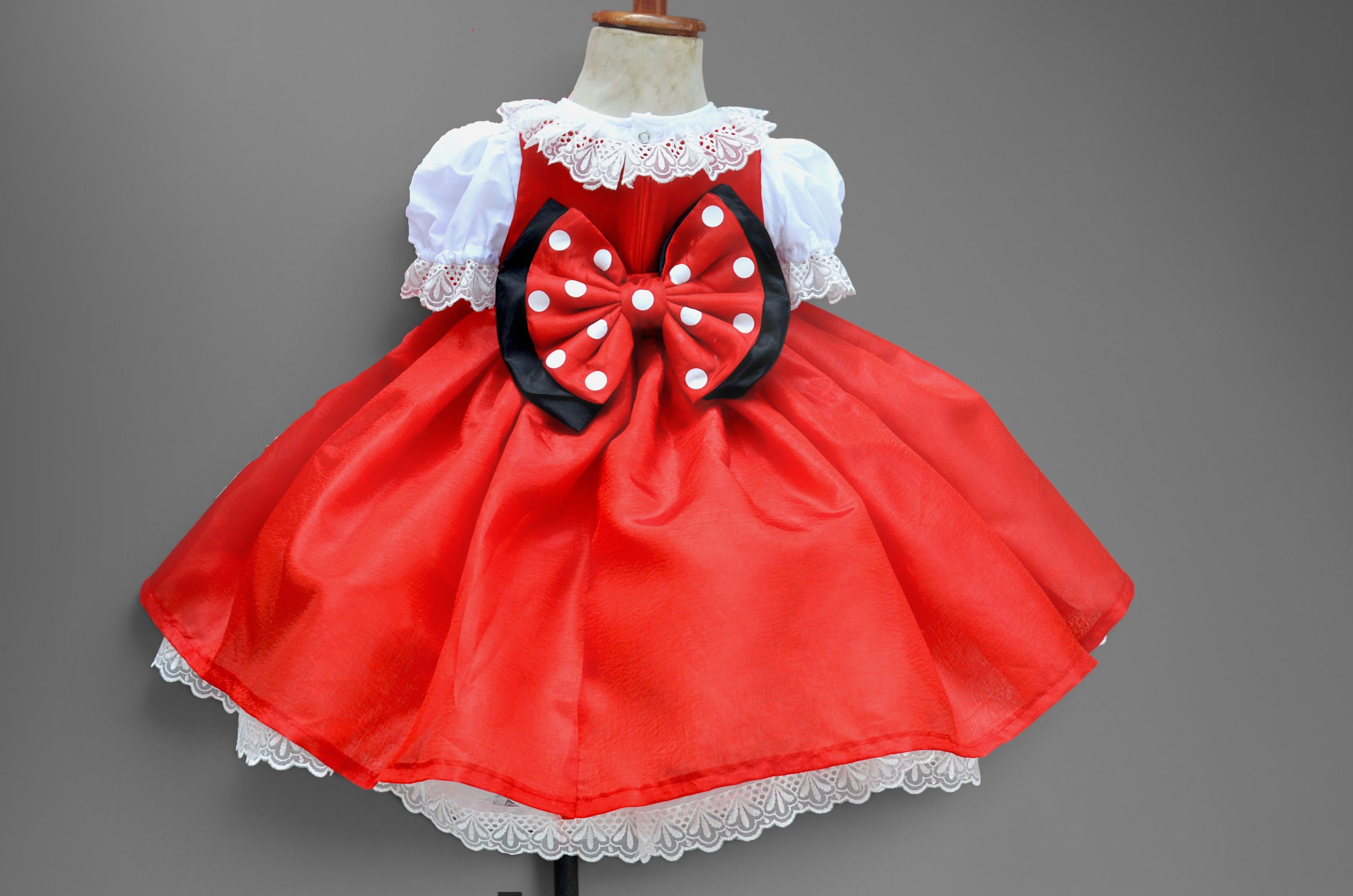 Mickey Mouse Dress – handmade kids outfit, cotton shirt with a silk frock, made to order in Pakistan