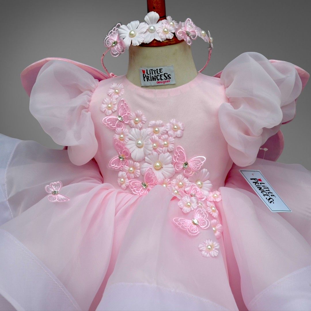 Sparkle Fairy Dress – handmade girls outfit, organza skirt with a silk body, made to order in Pakistan