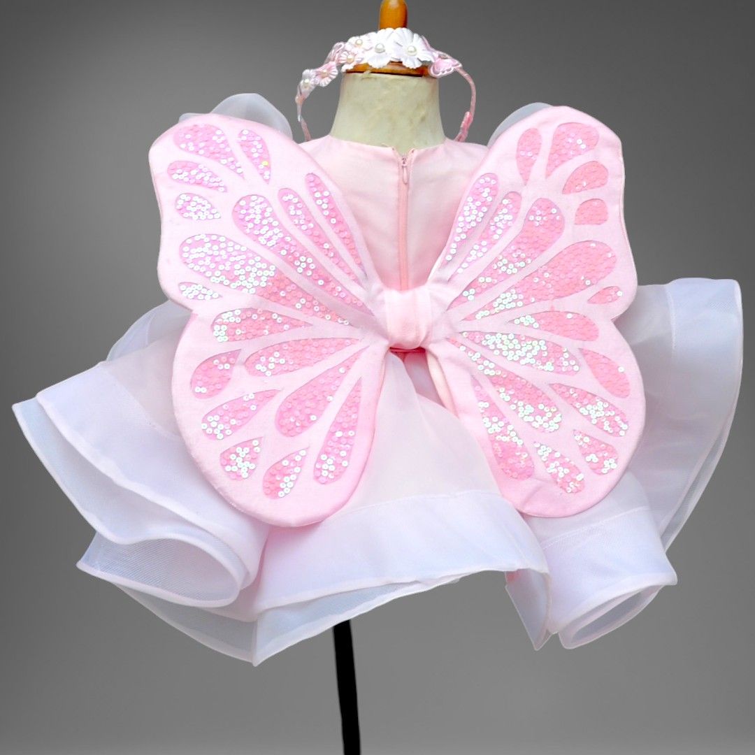 Sparkle Fairy Dress – handmade girls outfit, organza skirt with a silk body, made to order in Pakistan
