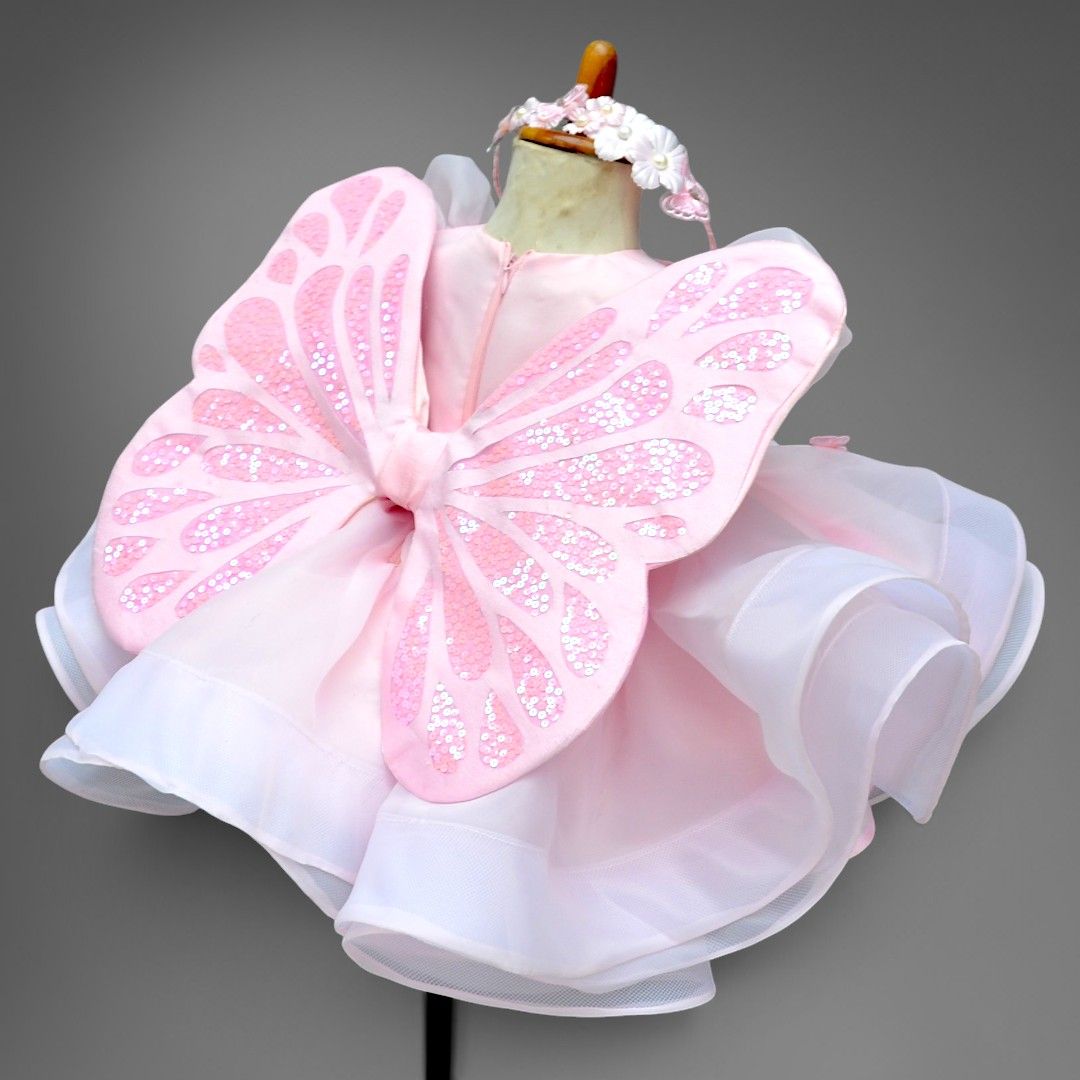 Sparkle Fairy Dress – handmade girls outfit, organza skirt with a silk body, made to order in Pakistan