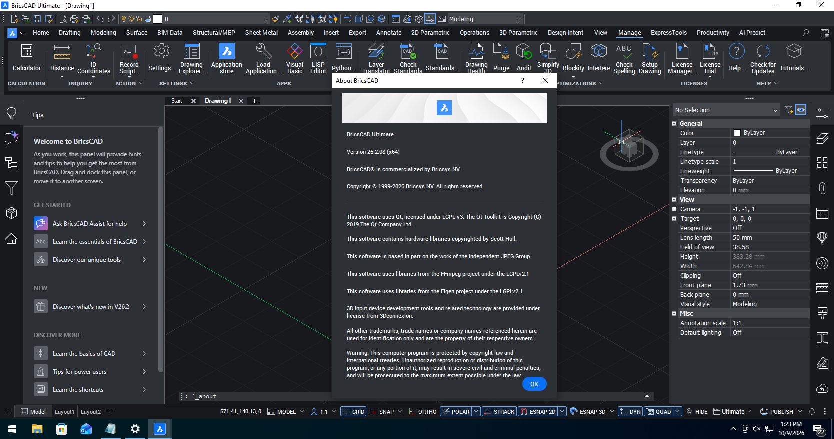 Working with BricsCAD Ultimate 26.2.08 full activated