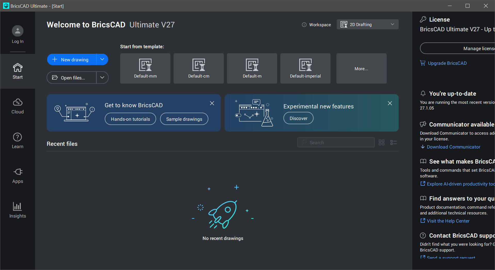 Working with BricsCAD Ultimate 27.1.05 full activated