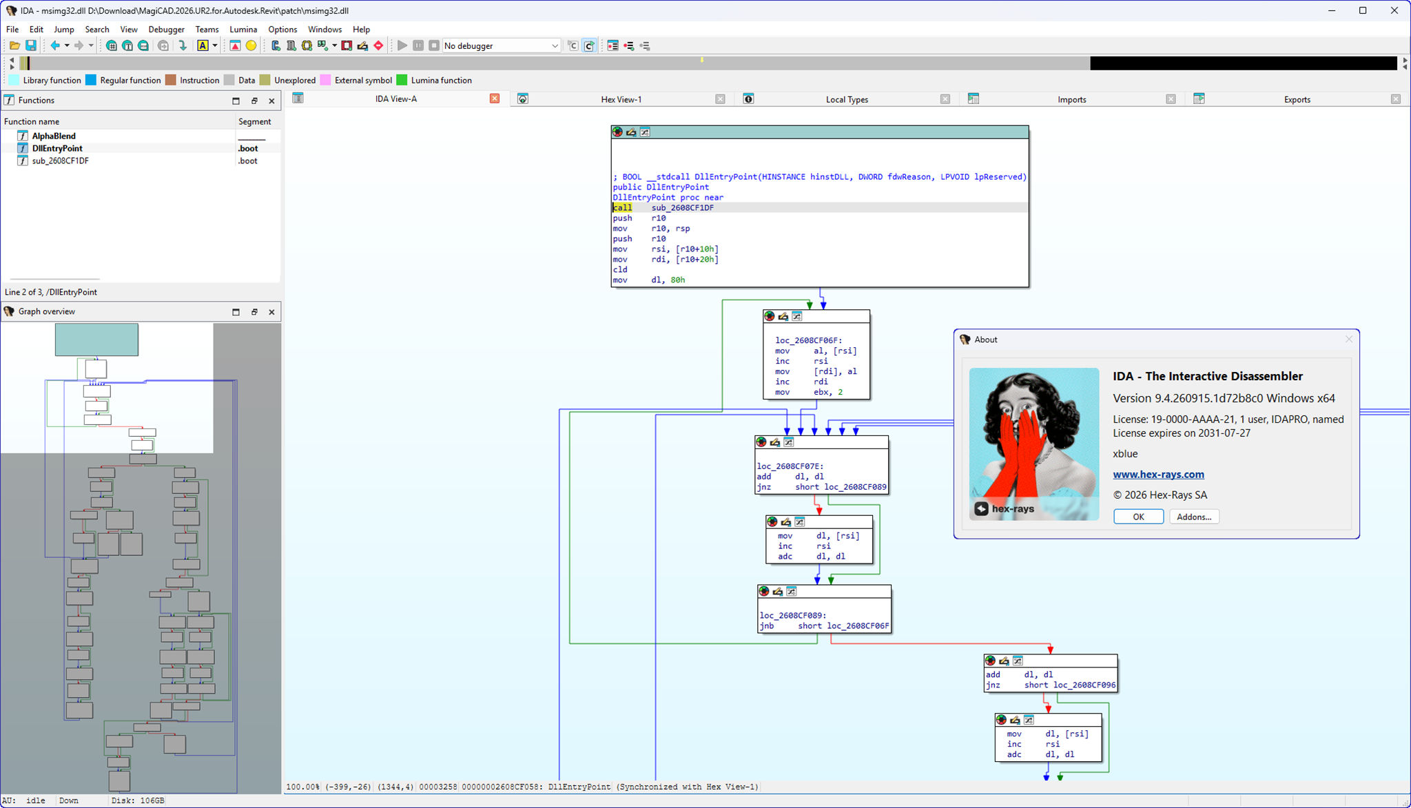 Working with Hex-Rays IDA Pro Advanced 9.4 SP1 full activated