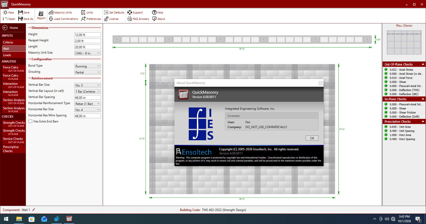 Working with QuickMasonry 6.00.0011 full license