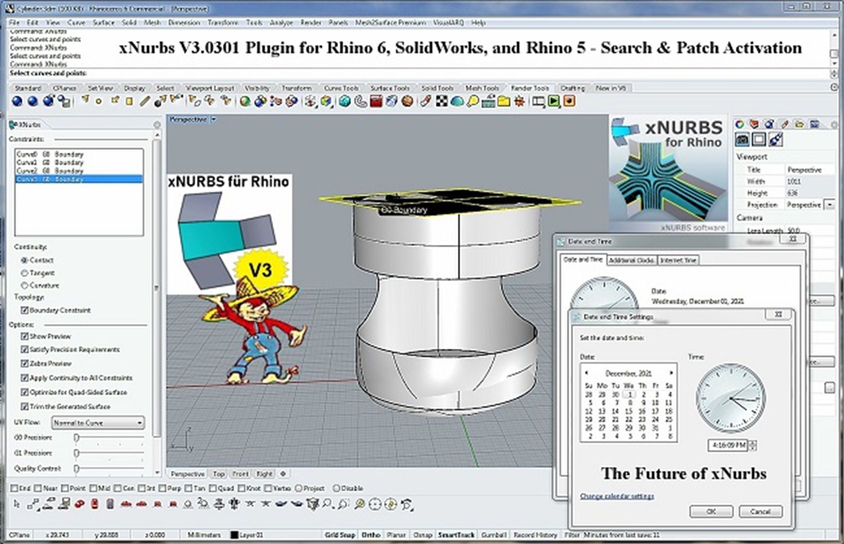 xNurbs 3.0301 Plugin for Rhino and SolidWorks full license