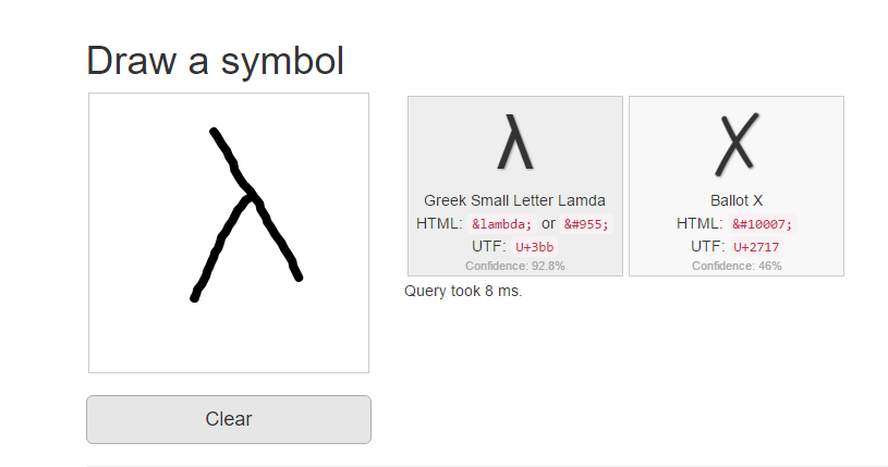 identify symbol by drawing it