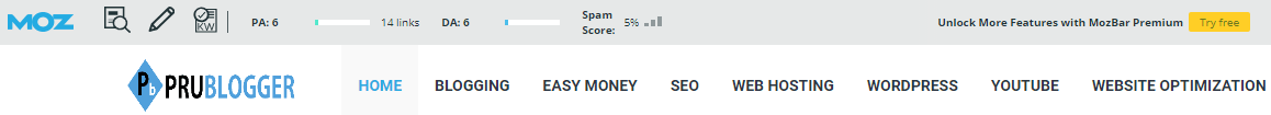 moz bar spam score checker