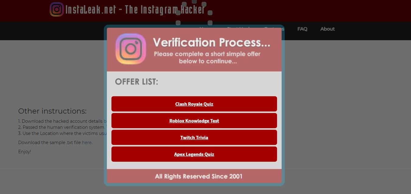 Instaleak - Steps to Secretly Hack Instagram Account Login Details