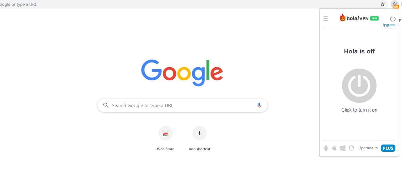 hola vpn chrome add on