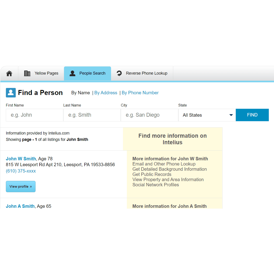 anywho white pages people finder