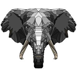 Dark Gray Elephant Tattoo Design