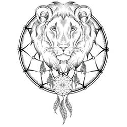 Native Lion Tattoo Design