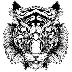 Strong Haired Tiger Tattoo Design