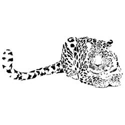 Black Dotted Resting Tiger Tattoo Design