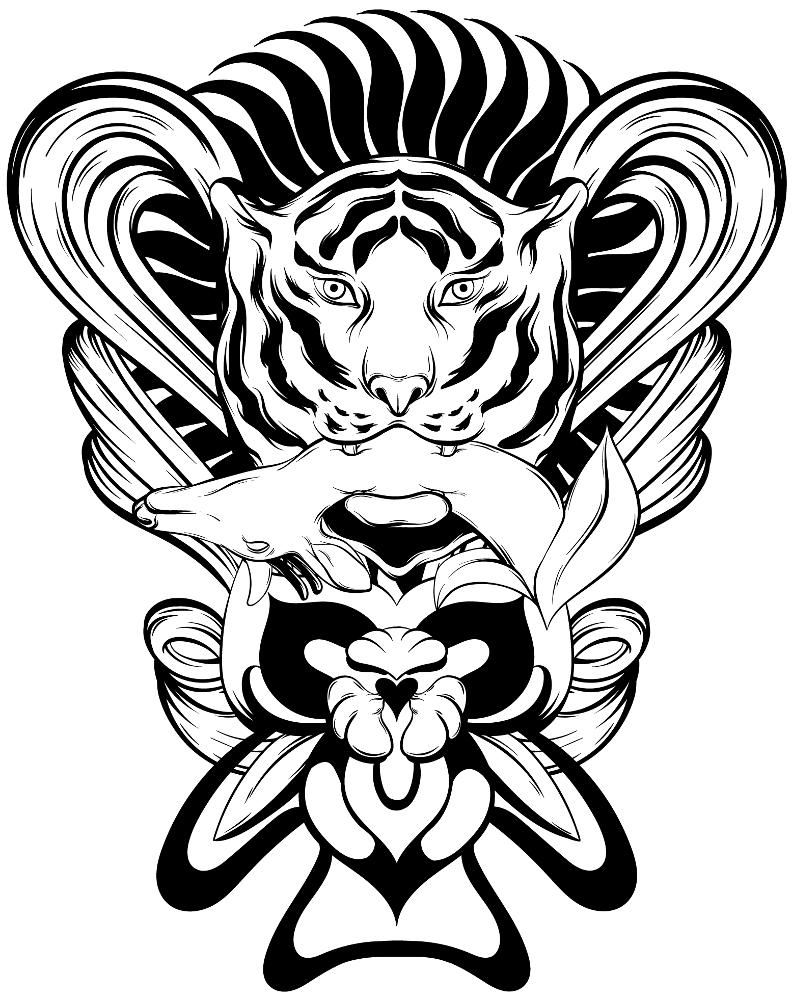 Tiger tattoo vector illustrations,Two tiger head designs in black and  white, suitable for tattoos, logos, stickers, and other creative project  Stock Vector Image & Art - Alamy