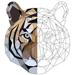 Geometric Strong Tiger Tattoo Design