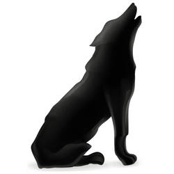 Deep Black Wolf Tattoo Design