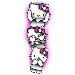 Hello Kitty See No Evil Tattoo Design
