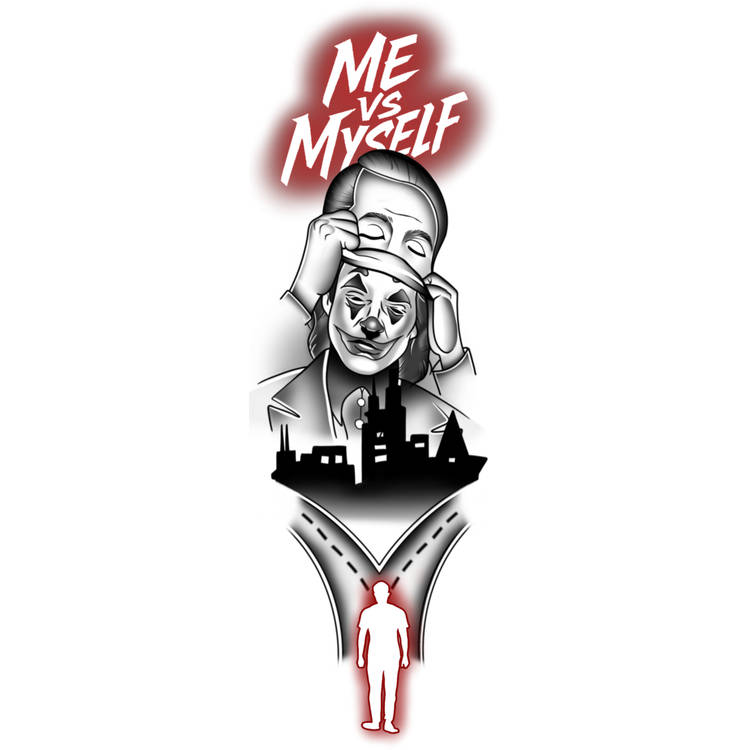 Me vs Myself Tattoo Design 