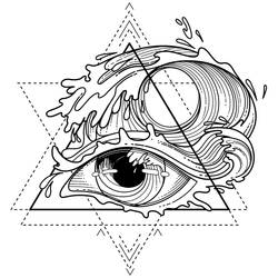 Eye Waves Tattoo Design