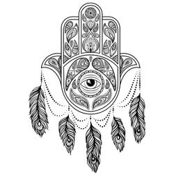 Eye Feathered Chandelier Tattoo Design