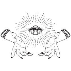 Eye Forgiving Hands Tattoo Design