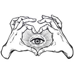 Eye Heart Tattoo Design