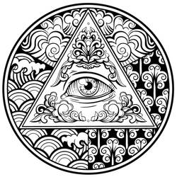 Eye Triangle Circle Tattoo Design