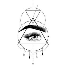 Geometric Glammed Eye Tattoo Design