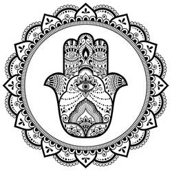 Laced hamsa Eye Tattoo Design