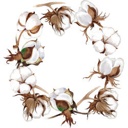 Cotton Stem Wreath Tattoo Design