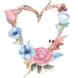 Floral Heart Wreath Tattoo Design