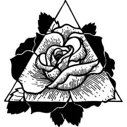 Geometric Rose Flower Tattoo Design