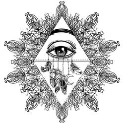 Mystical Floral Eye Tattoo Design