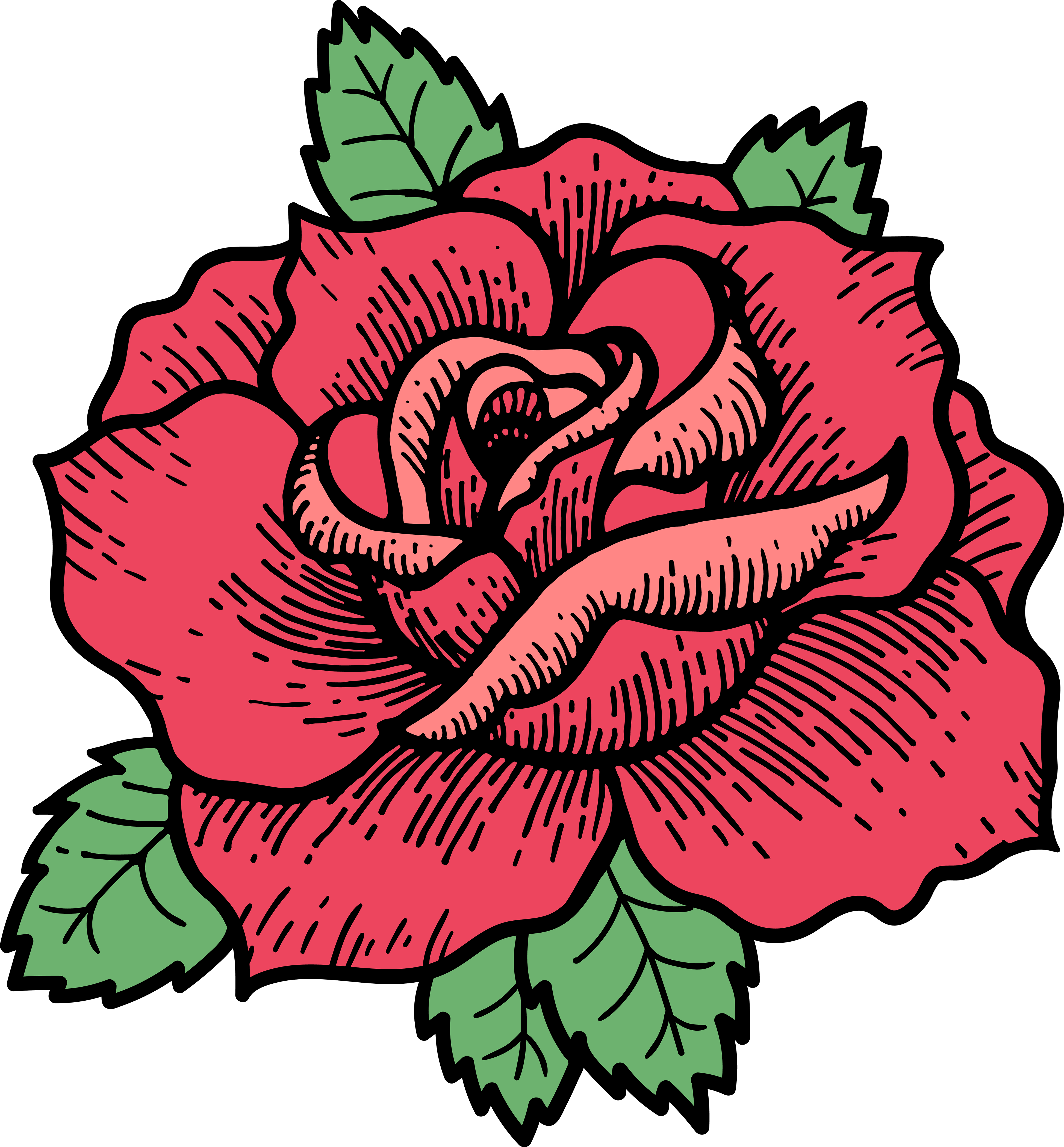 A tattoo design of a delicate red rose, water color,...