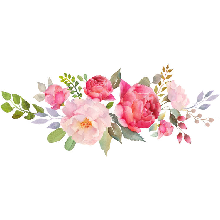 Pink Lady Blooms Tattoo Design 