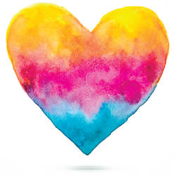 Watercolor Lively Heart Tattoo Design