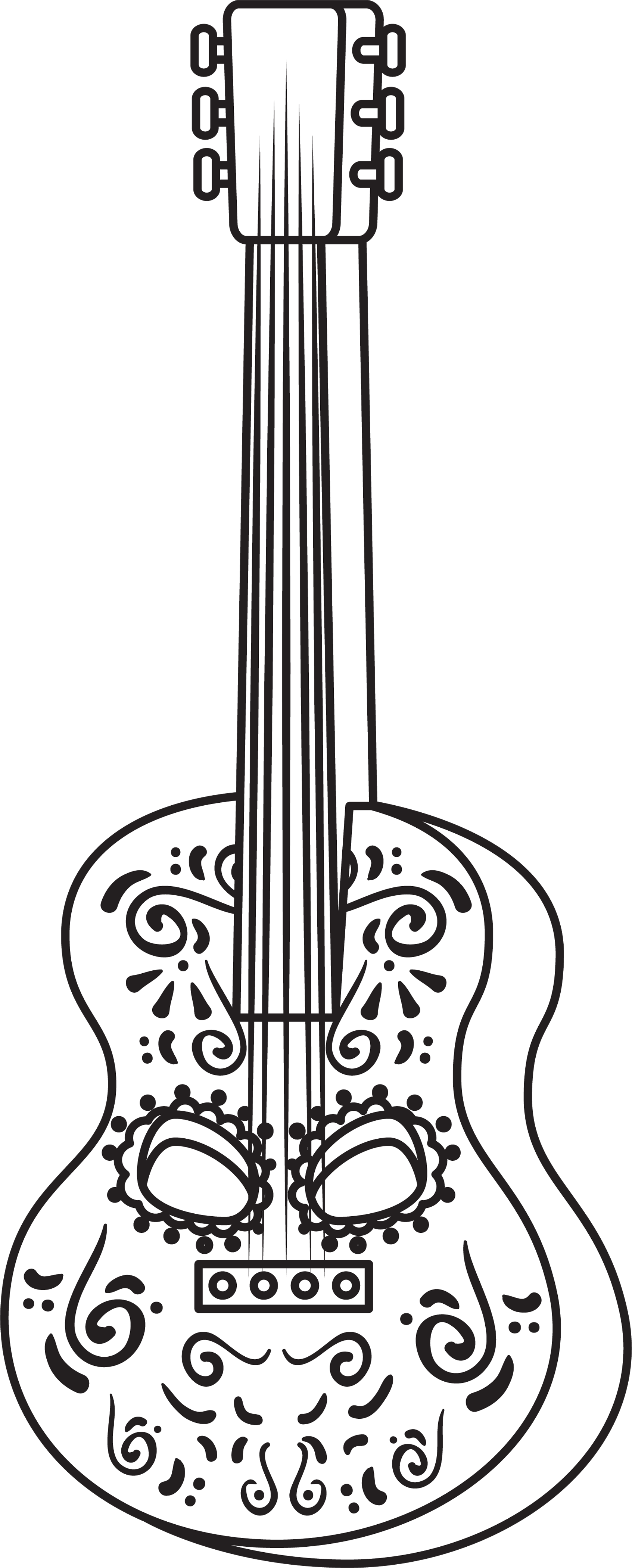 Celtic design with a treble clef and a guitar tattoo idea | TattoosAI