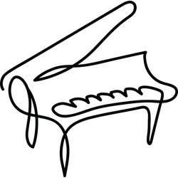 Piano Continuous Drawing Tattoo Design