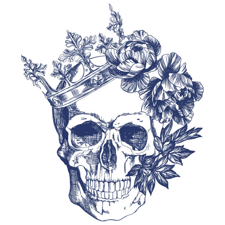 Blue Ivette, The Skull Tattoo Design