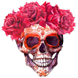 Colorful Araceli, The Skull Tattoo Design
