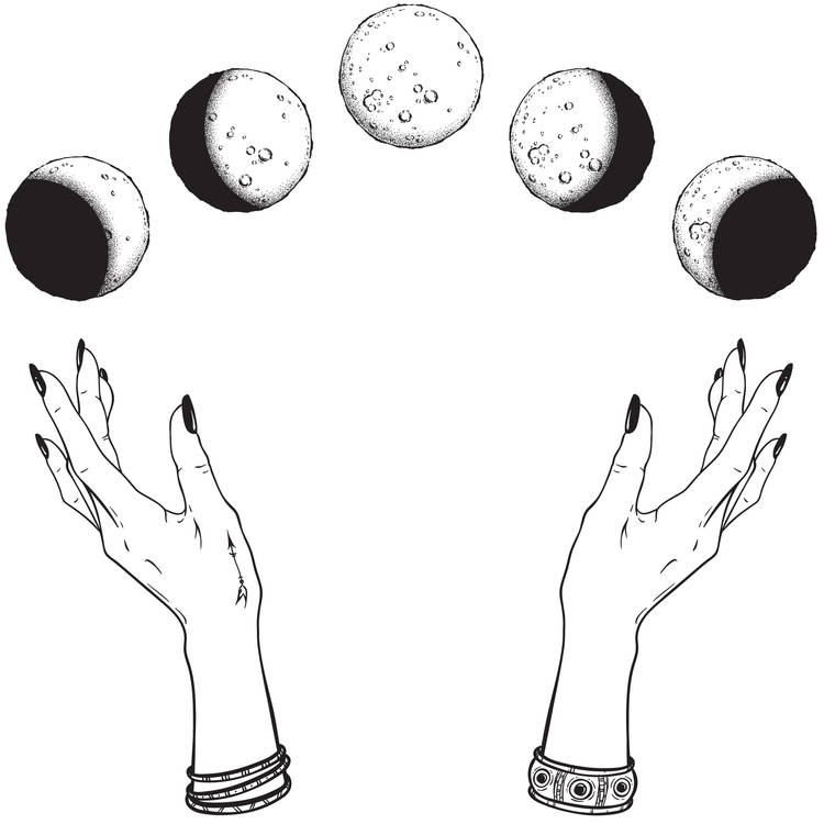 Embracing the Moon Tattoo Design 