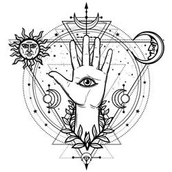 Eye of Providence and Space Tattoo Design