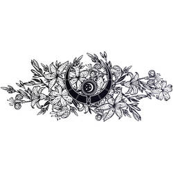 Moon and Garden Tattoo Design