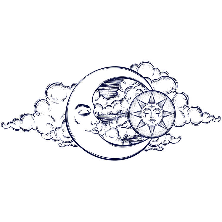 Zuri, The Moon Tattoo Design